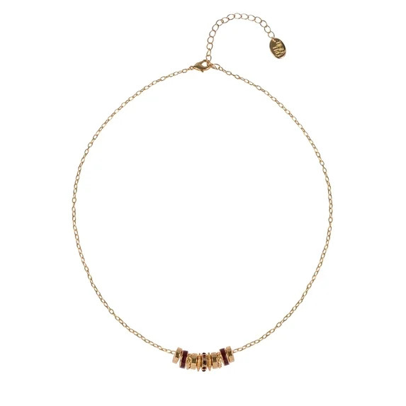 Time and Tru Goldtone Chain with Garnet Birthstone "January" Necklace | Walmart (US)