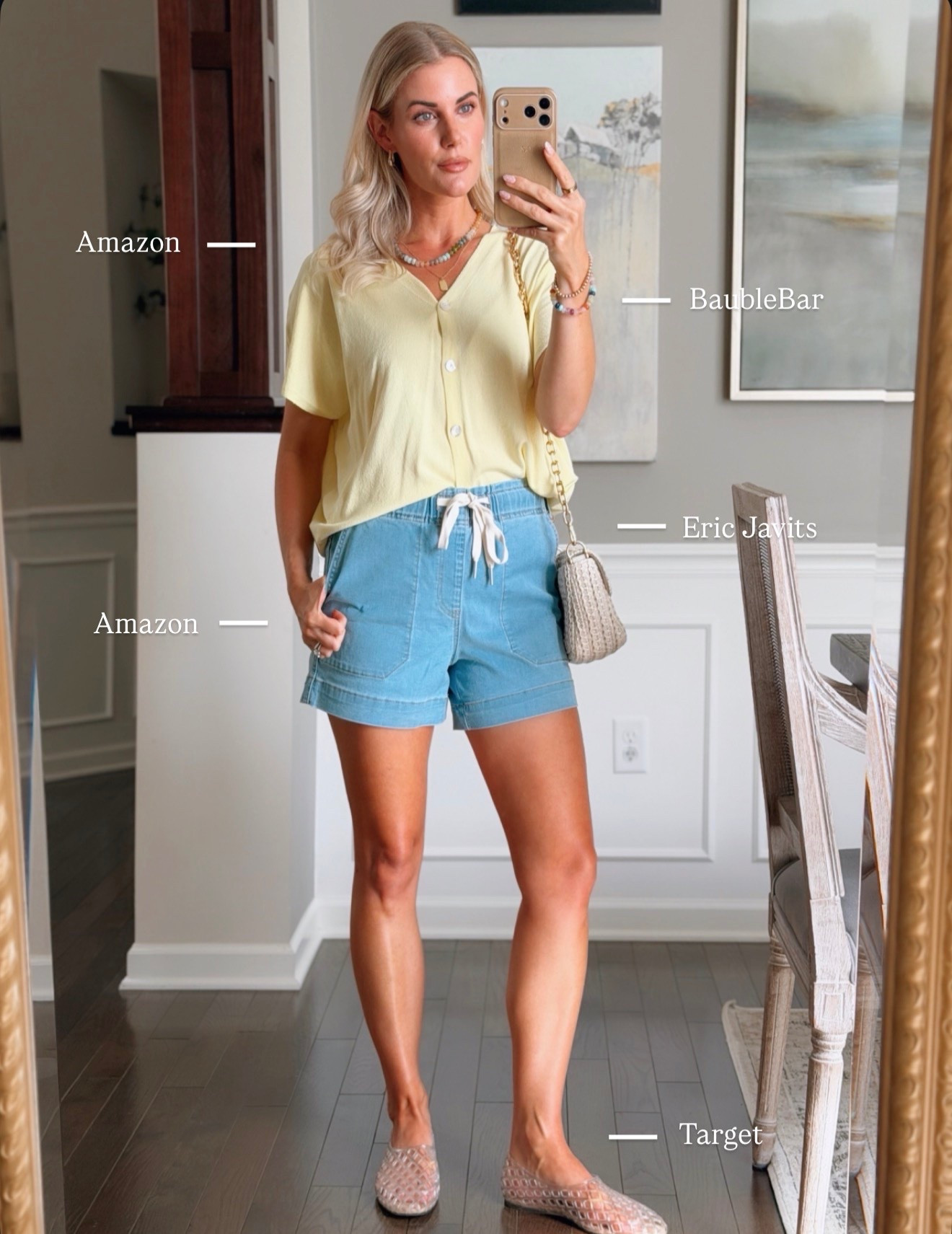 Summer outfits - wearing a small in the short sleeve cardigan, and drawstring denim shorts. Wearing my regular 7.5 in the jelly flats. @Target #targetstyle #amazonfashion @Eric Javits

#LTKootd #LTKSeasonal #LTKmomlife