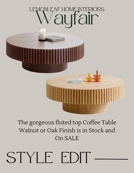 On SALE Fluted edge coffee table from Wayfair is back in stock in walnut and oak finishes.  



#LTKHome #LTKStyleTip #LTKSaleAlert