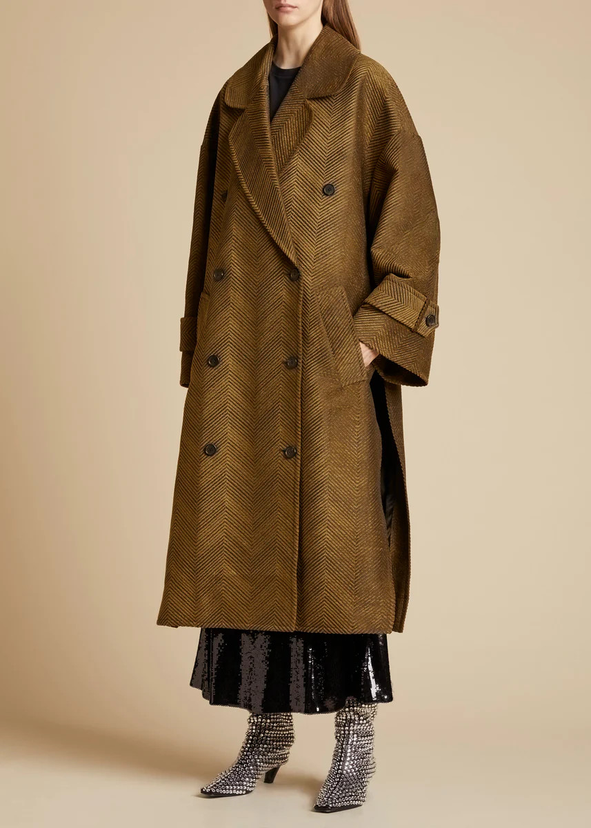 The Fallon Coat in Olive | Khaite