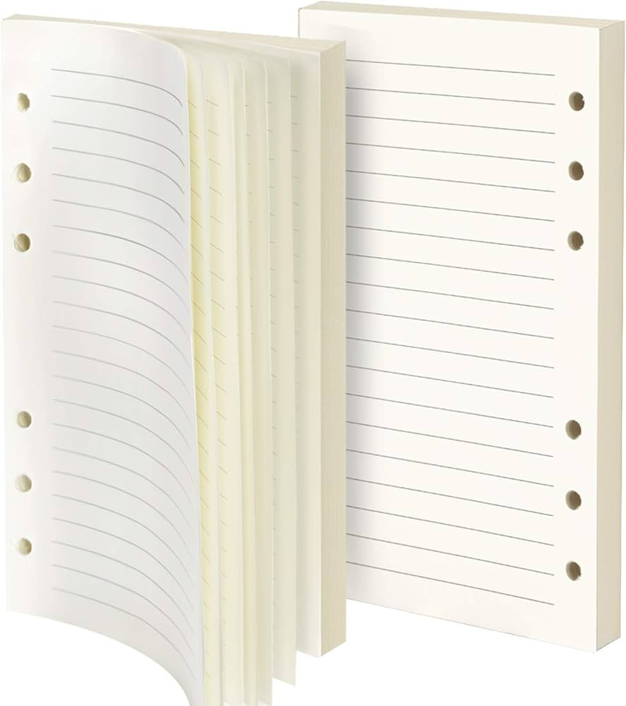 Refill Lined Paper, Leather Journal Refills Lined, 6-Holes Inserts (320 Pages) for A6 Binder Refi... | Amazon (US)