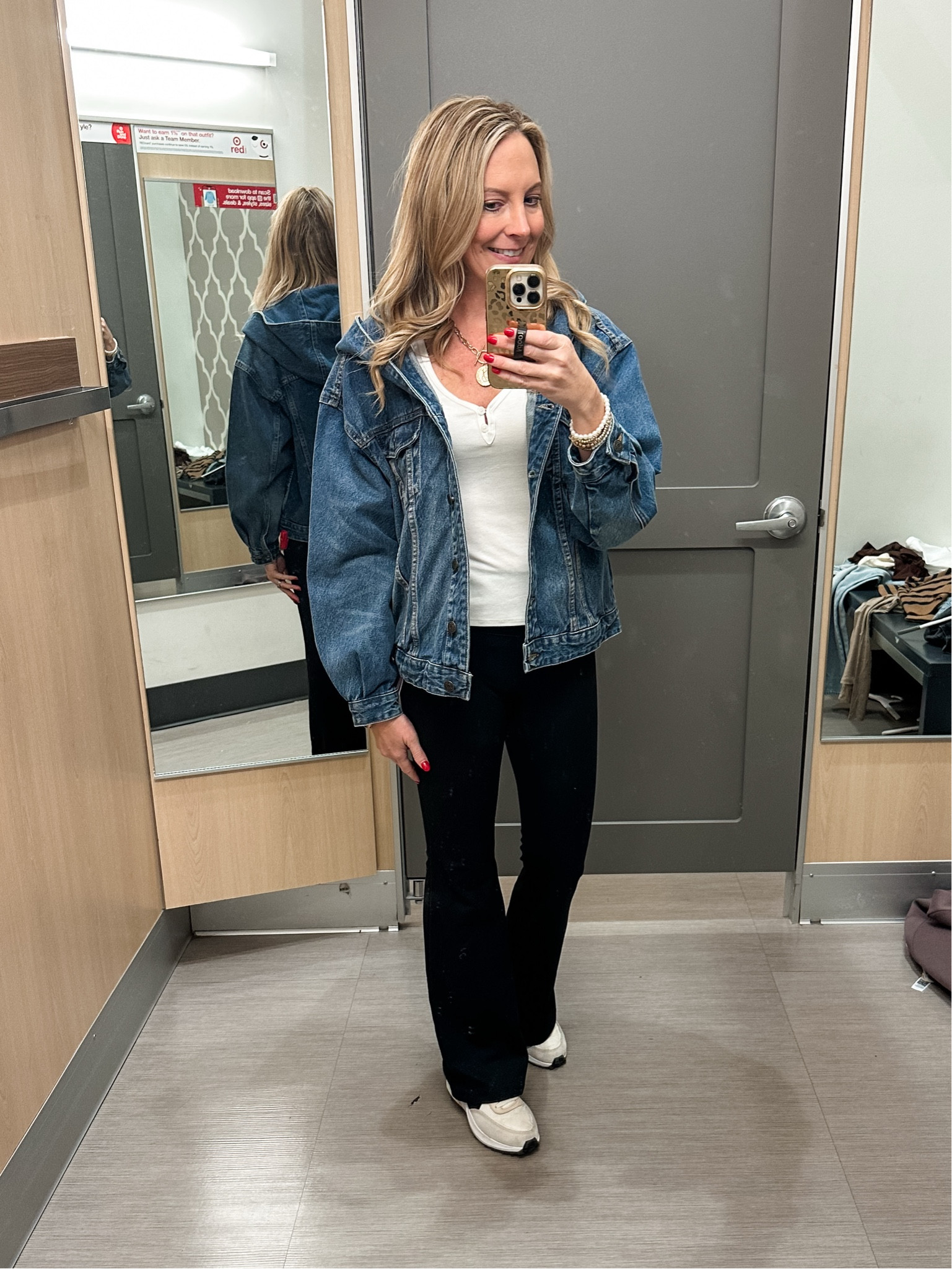 Update your mom uniform. Switch your leggings for wide leg or flare leggings and switch your fitted denim jacket for an oversized longer fit like this one! I love that this jacket has a hood! All items run tts. 

Denim jacket | jean jacket | leggings  | flare pants | flare leggings | white tee | casual outfits | fall outfit | easy outfit | Target 

#LTKSaleAlert #LTKFindsUnder50 #LTKStyleTip

#LTKSaleAlert #LTKStyleTip #LTKFindsUnder50