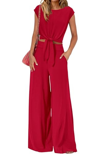 PRETTYGARDEN Women 2 Piece Lounge Sets 2026 Casual Summer Outfits Cap Sleeve Strappy Crop Tops Wi... | Amazon (US)