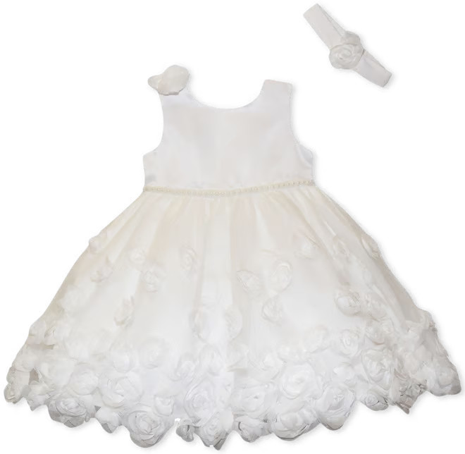 Toddler Girl Blueberi Boulevard 2-pc. Floral Applique Fit and Flare Dress & Headband Set | Kohl's