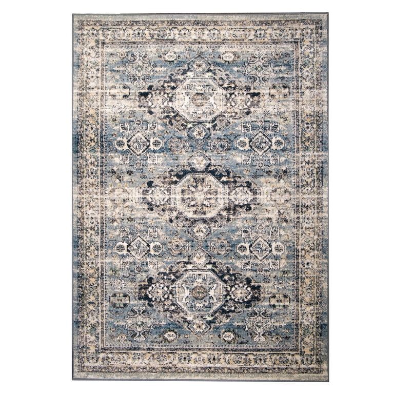 My Texas House Eastern Passage 5'3" X 7'6" Blue Grey Floral Area Rug | Walmart (US)