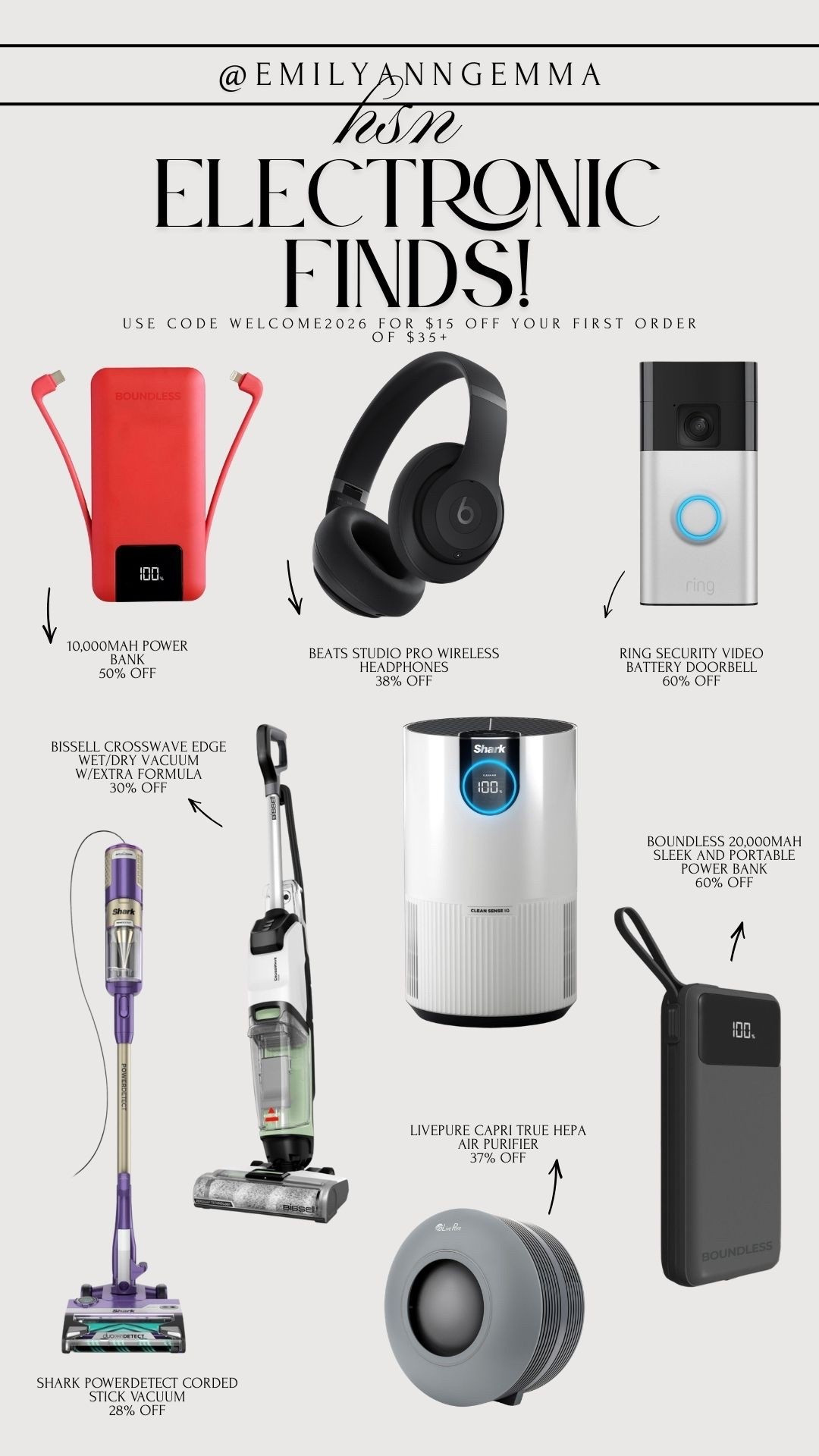 HSN electronic finds on sale!! Use code WELCOME2026 for $15 off your first order of $35+ 
@HSN #HSNInfluencer #ad #LoveHSN

#LTKHome #LTKSaleAlert