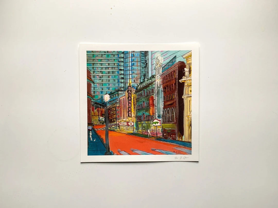 Washington St Boston | Premium-Quality Print (Gicleé) | Pop Art | 8"x8" | Paramount Theatre | Pr... | Etsy (US)