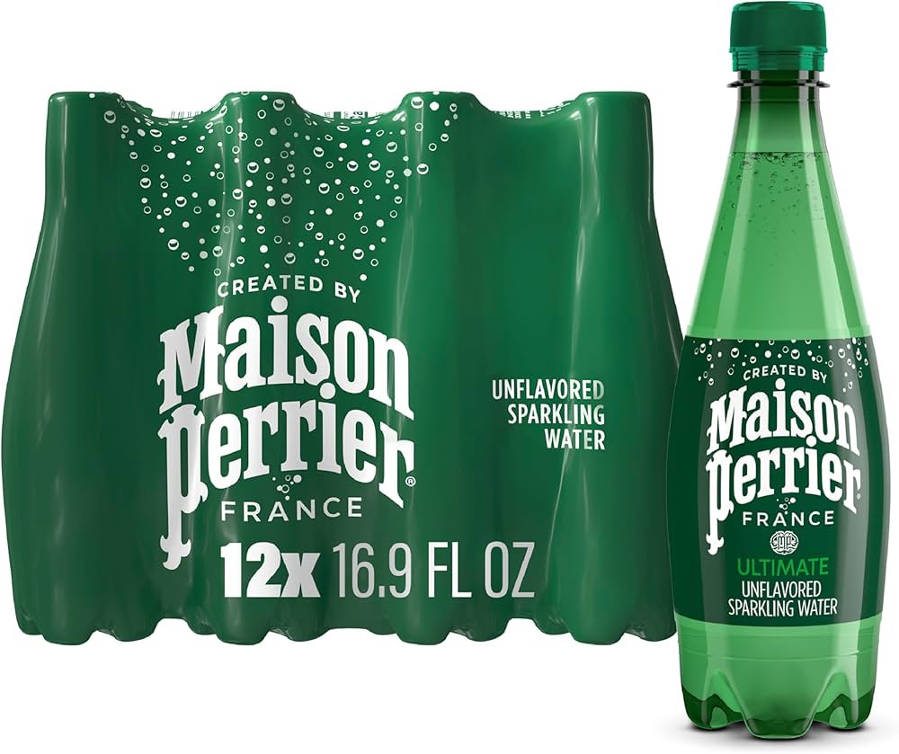 Maison Perrier Unflavored Sparkling Water, 16.9 FL OZ Plastic Water Bottle (12 count) | Amazon (US)