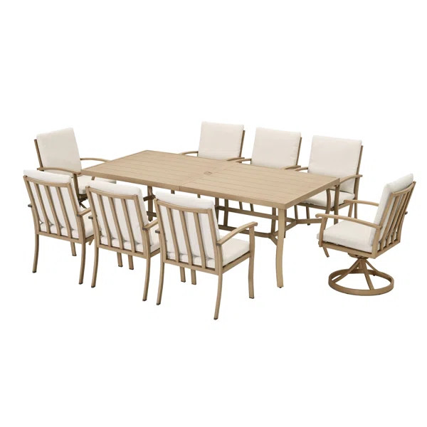 Colby Aluminum Patio Dining Set With 2 Swivel Dining Chairs, Dining Chairs And Washable Cushions | Birch Lane