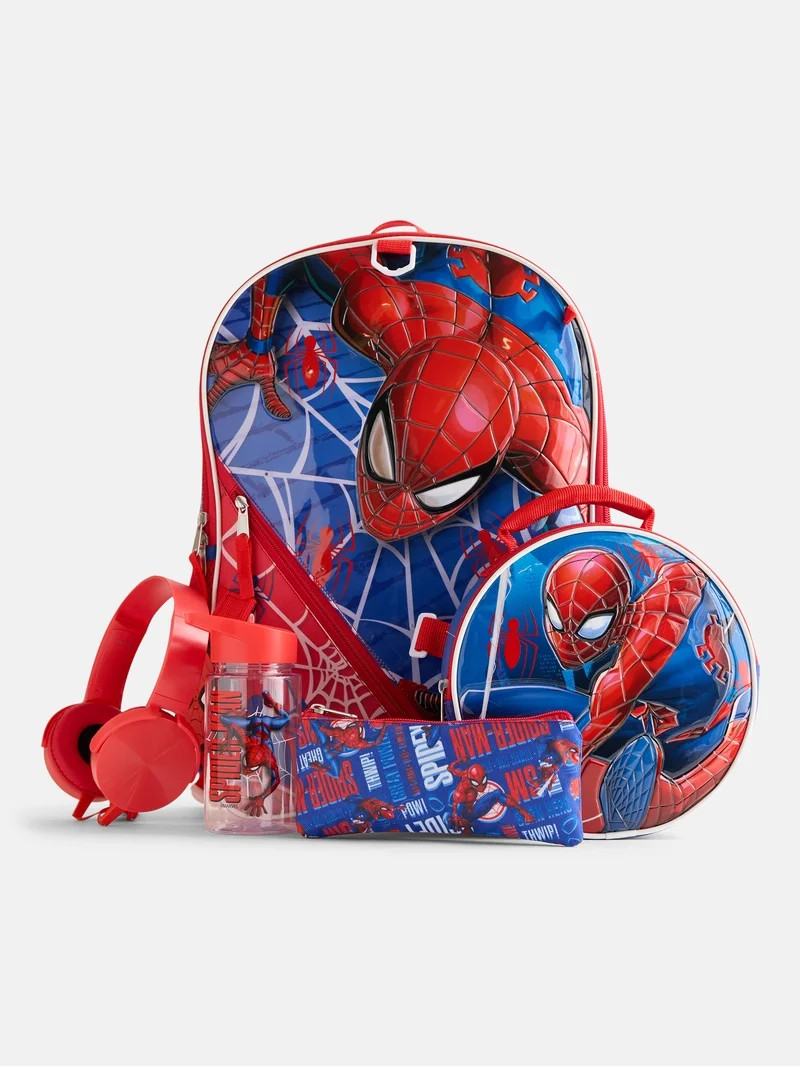 Marvel Spider-Man Boys Backpack Set with Lunch Bag, 6 Piece | Walmart (US)