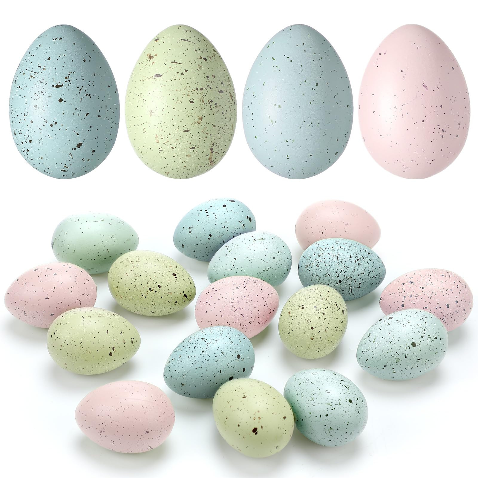 16 Pcs Easter Speckled Eggs 2.4 Inch Plastic Speckled Eggs Bowl, Vase Filler for DIY Spring Displ... | Amazon (US)