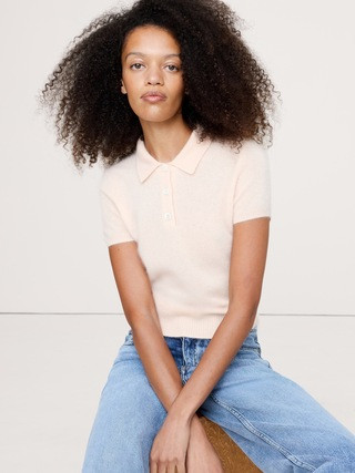 Lightweight Brushed Cashmere Sweater Polo | Banana Republic (US)