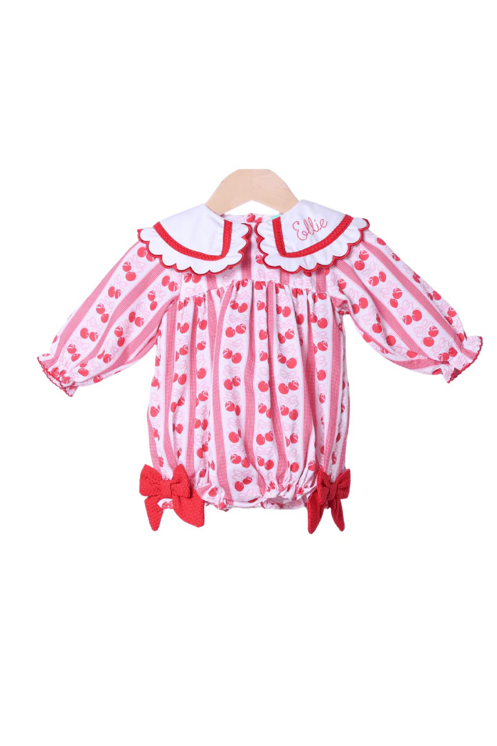 Sweet Cherry Scalloped Bubble | The Smocked Flamingo