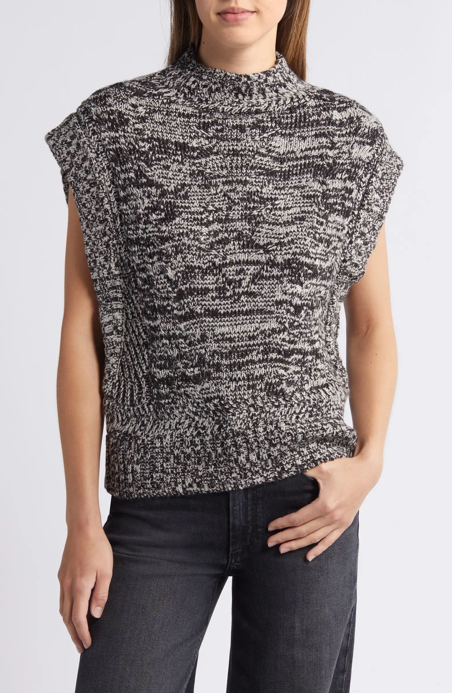 Cable Stitch Mock Neck Sweater Vest | Nordstrom