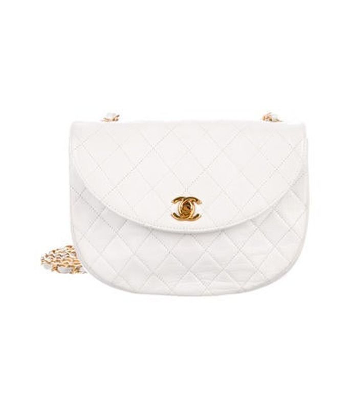 Chanel Vintage Lambskin Quilted Flap Bag White Chanel Vintage Lambskin Quilted Flap Bag | The RealReal