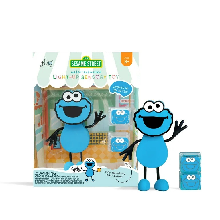 Glo Pals Sesame Street Character Cookie Monster & 2 Water activated light up cubes | Walmart (US)