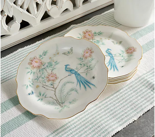 Mrs. H by Dee Hilfiger Set of 4 Appetizer Plates - QVC.com | QVC