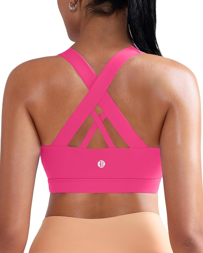 RUNNING GIRL Sports Bra for Women, Criss-Cross Back Padded Strappy Sports Bras Medium Support Yog... | Amazon (US)