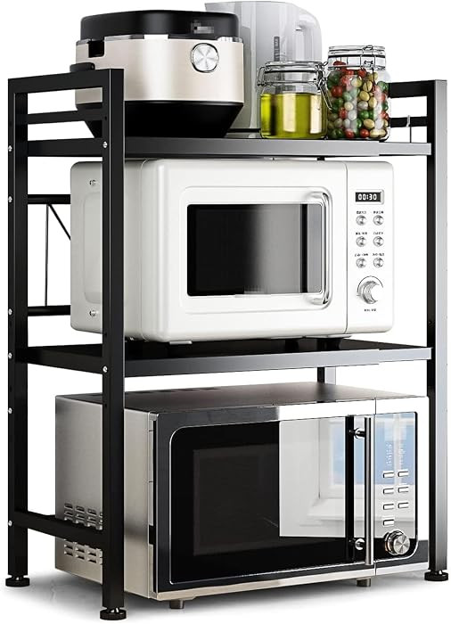 DOLALIKE Microwave Oven Rack, Expandable Microwave Stand Countertop Kitchen Utensils Tableware St... | Amazon (US)