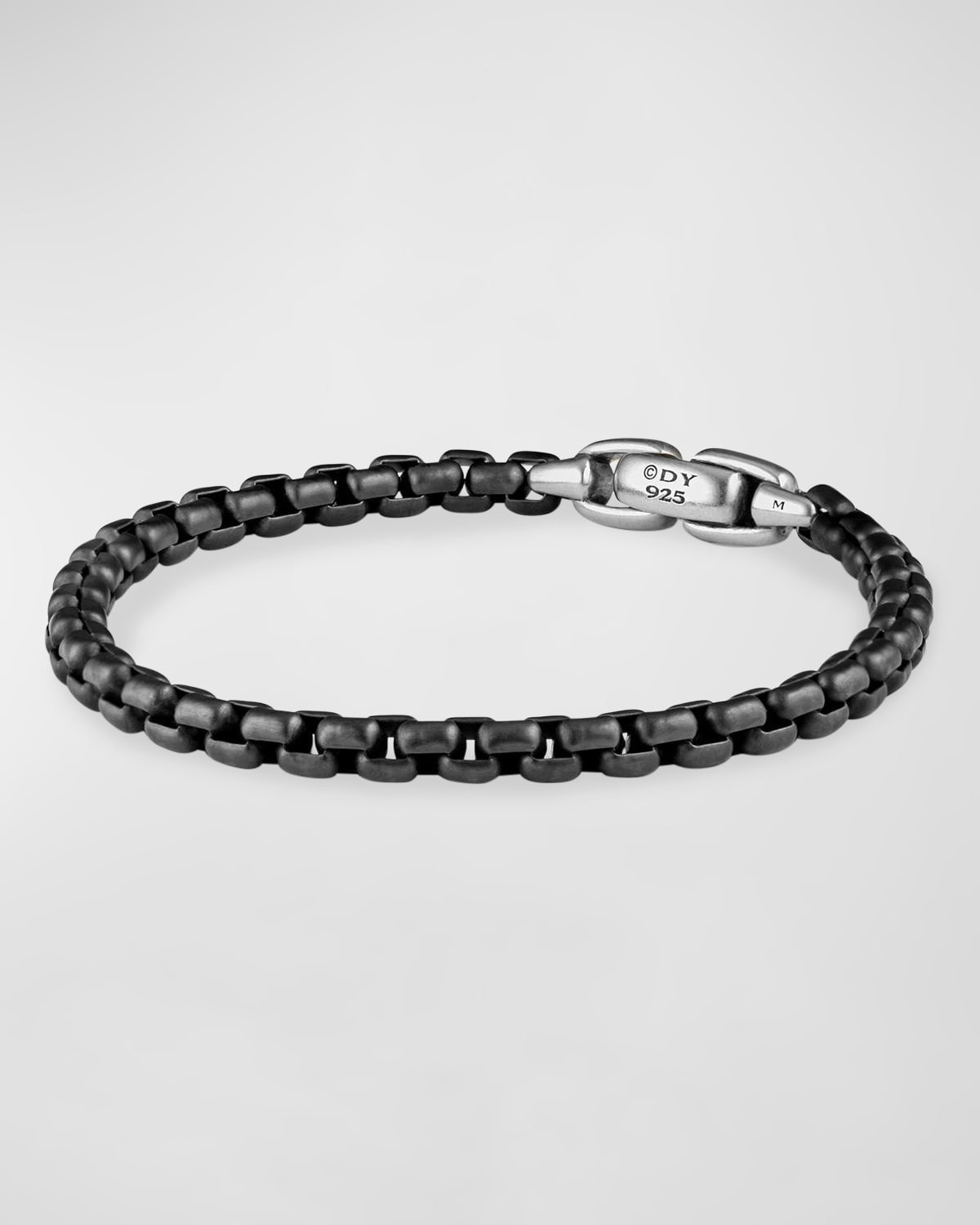 Men's Box Chain Bracelet in Darkened Silver, 5mm | Neiman Marcus