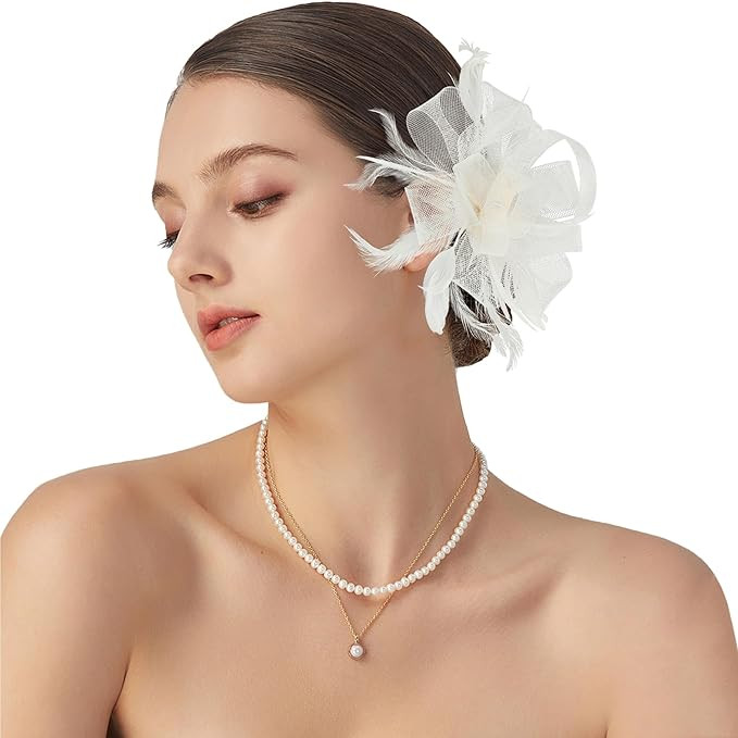 Fascinator Hats Headband for Women 20s Vintage Hair Accessories for Kentucky Derby Wedding Tea Pa... | Amazon (US)