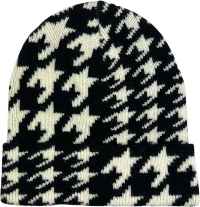 MARCUS ADLER Houndstooth Cuff Beanie | Nordstromrack | Nordstrom Rack