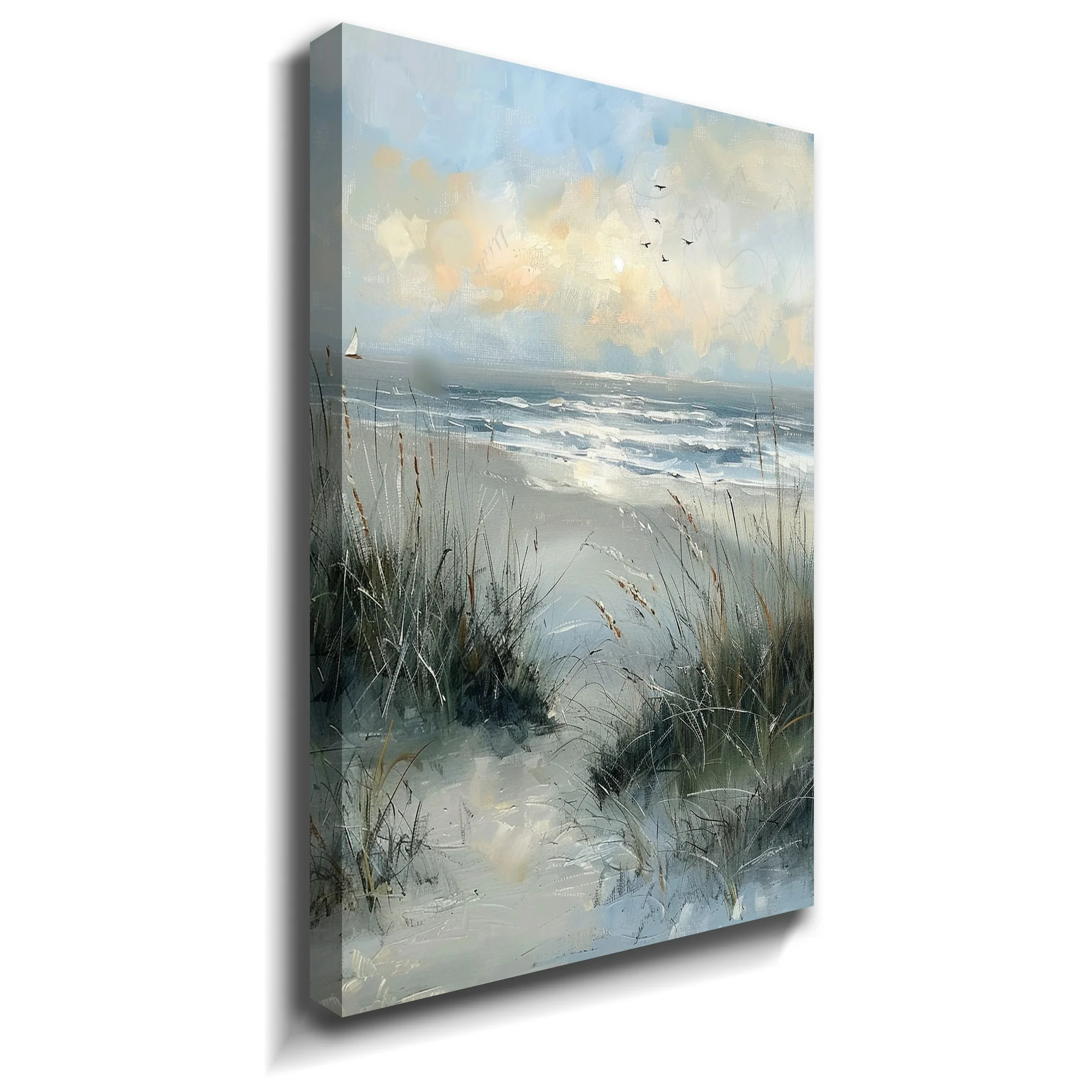 Abstract Oil Painting Sunset And Beach Canvas Art Framed Abstract Wall Art For Livingroom Bedroom... | Walmart (US)