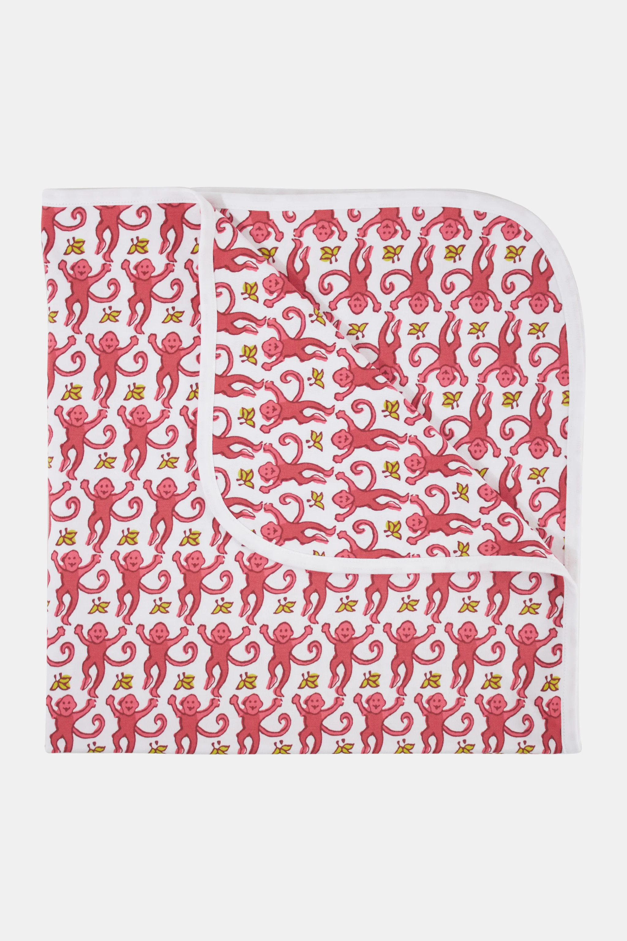 Infant Monkey Receiving Blanket PINK | Roller Rabbit