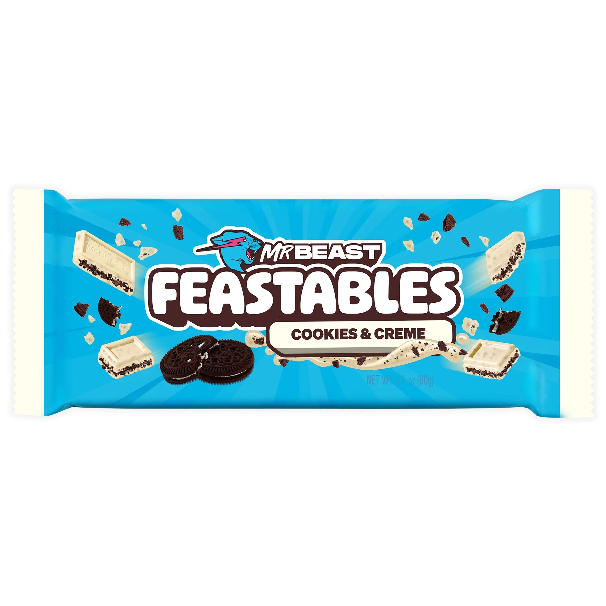 Feastables Mr Beast Cookies and Creme White Chocolate Bar, 2.1 oz (60g), 1 Bar | Walmart (US)