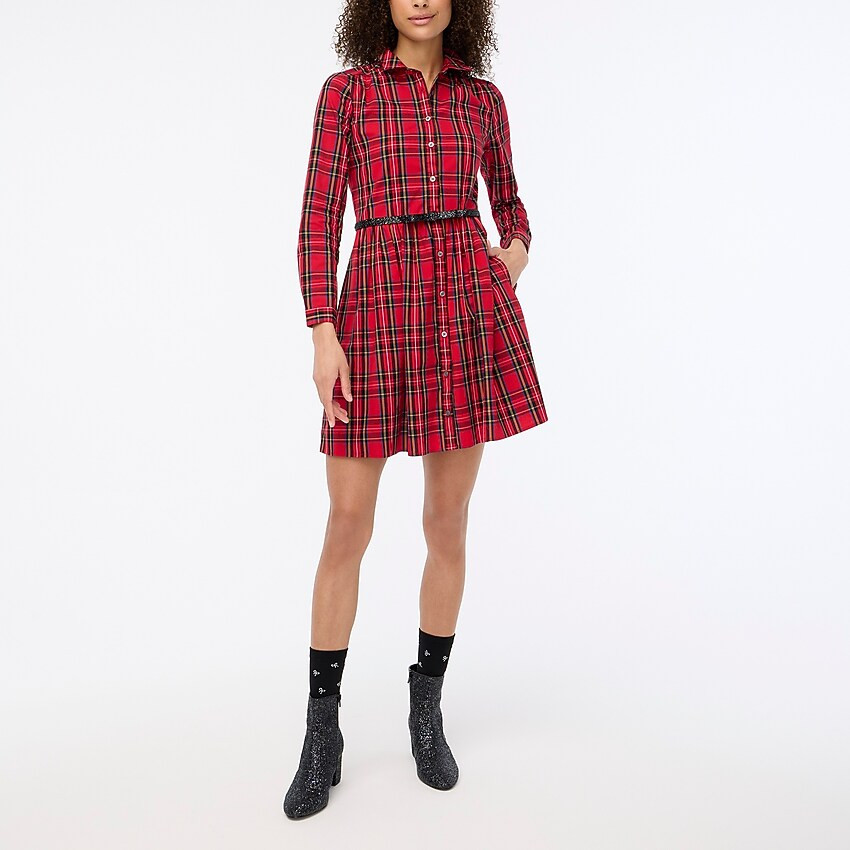 Tartan collared shirt dress | J.Crew Factory