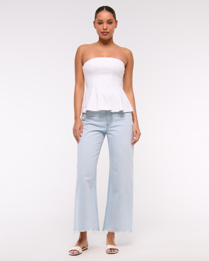 High Rise Cropped Wide Leg Jean | Abercrombie & Fitch (US)