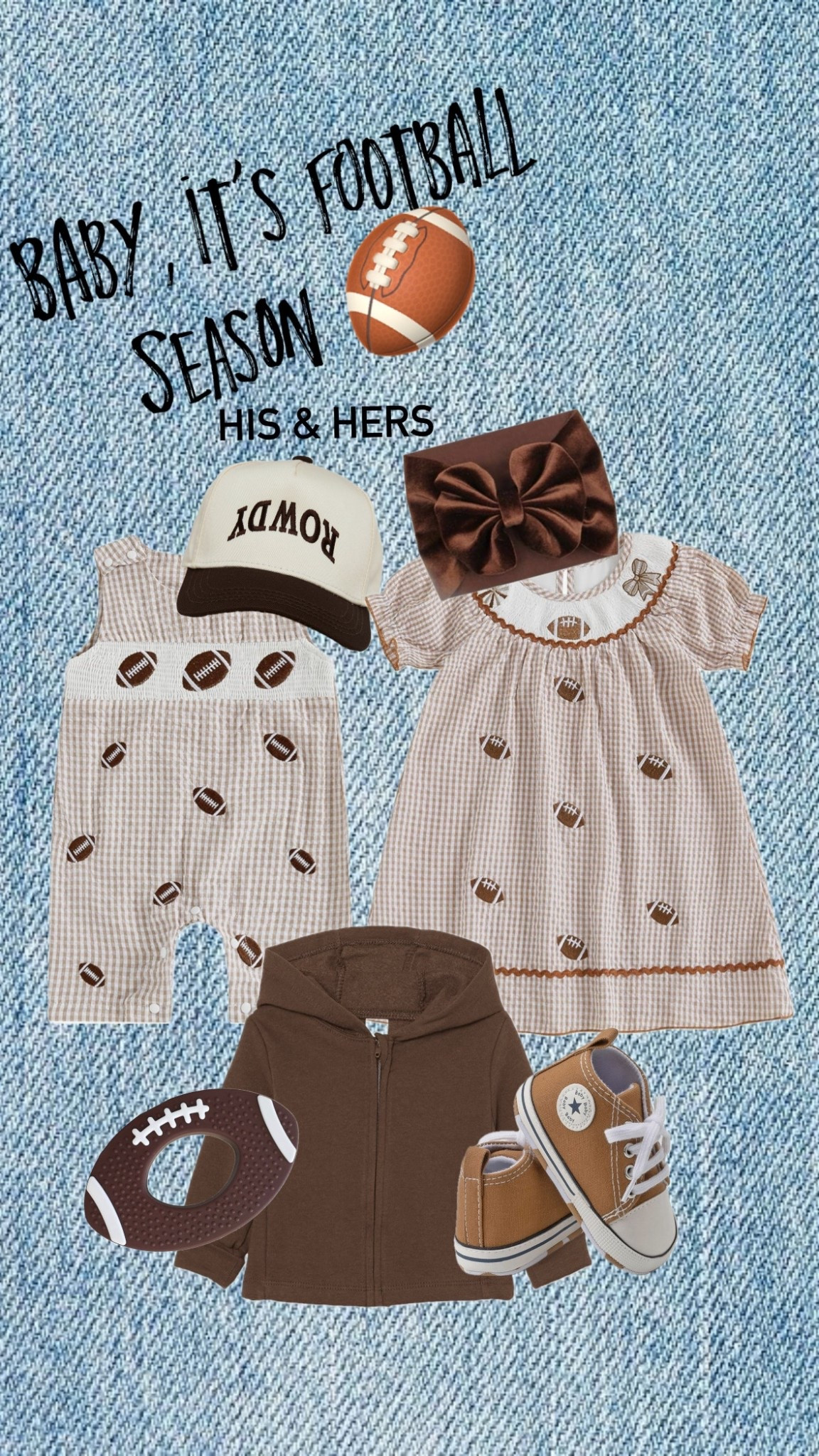 🏈 Baby, it’s football season! 🏈
Get your littlest fans game-day ready with the cutest baby football outfits — perfect for baby boys & baby girls! From embroidered football rompers and gingham dresses to unisex hoodies, brown Converse-style sneakers, and even a football teether, we’ve got your mini MVPs covered.
🧢 Don’t miss the “Rowdy” cap for extra team spirit!

Whether you’re tailgating or couch-gating, dressing up your littles is half the fun — shop these adorable fall favorites now!
👉🏼 Everything linked on my LTK!

#babyfootballoutfit #footballseason #babyboyoutfit #babygirloutfit #fallbabyfashion #ltkbaby #ltkfall #gamedaystyle #matchingbabies #unisexbabyclothes #footballbaby #babymvp #ltkfamily #cutebabyoutfits

#LTKSeasonal #LTKBaby #LTKKids