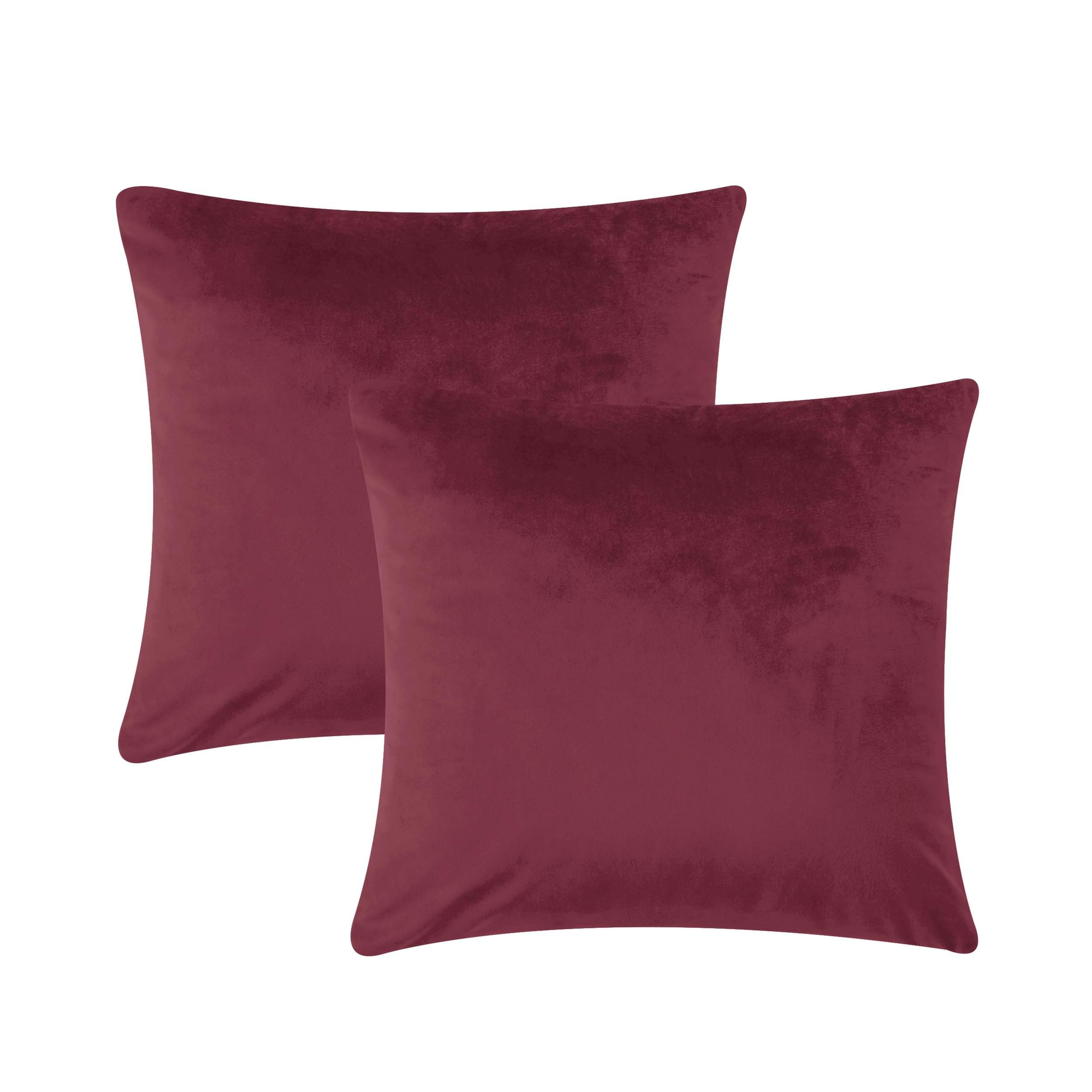 AMEHA Cushion Covers 45 x 45 cm - 2 Pack Velvet Burgundy Cushion Cover Sofa Bedroom Living Room D... | Amazon (UK)