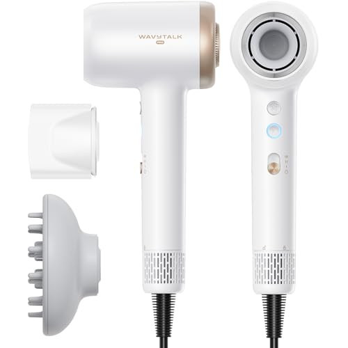 Wavytalk Hair Dryer, Wavytalk Turblow Pro Fast Drying Blow Dryer with Diffuser, High Speed Hair Dryer with 110,000 RPM, Pro Negative Ions for Less Damage, Frizz Smoothing 3 Speeds & 3 Temps, White | Amazon (US)