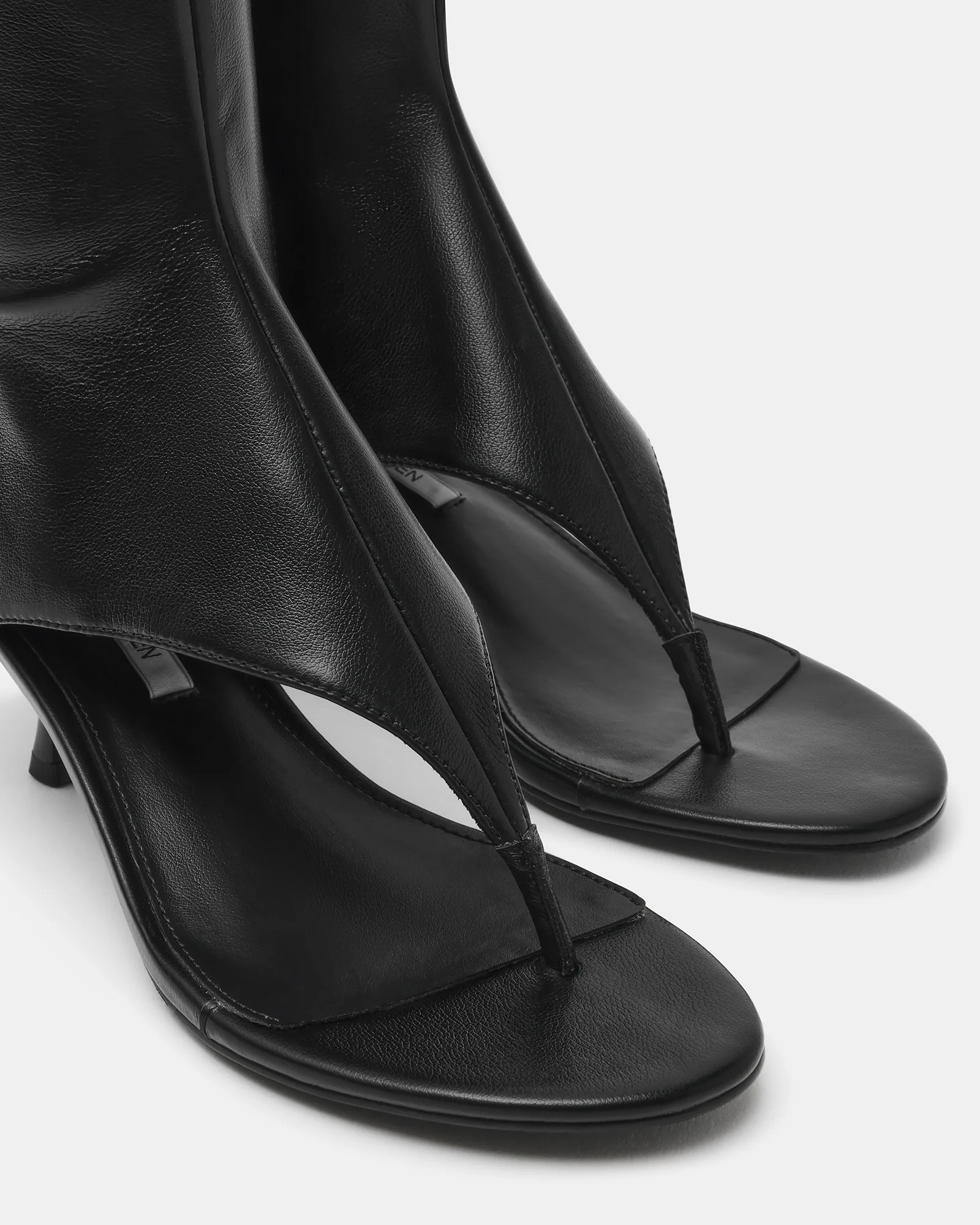 RELENTLESS Black Thong Open-Toe Boot Shaft Women's Heel | Steve Madden (US)