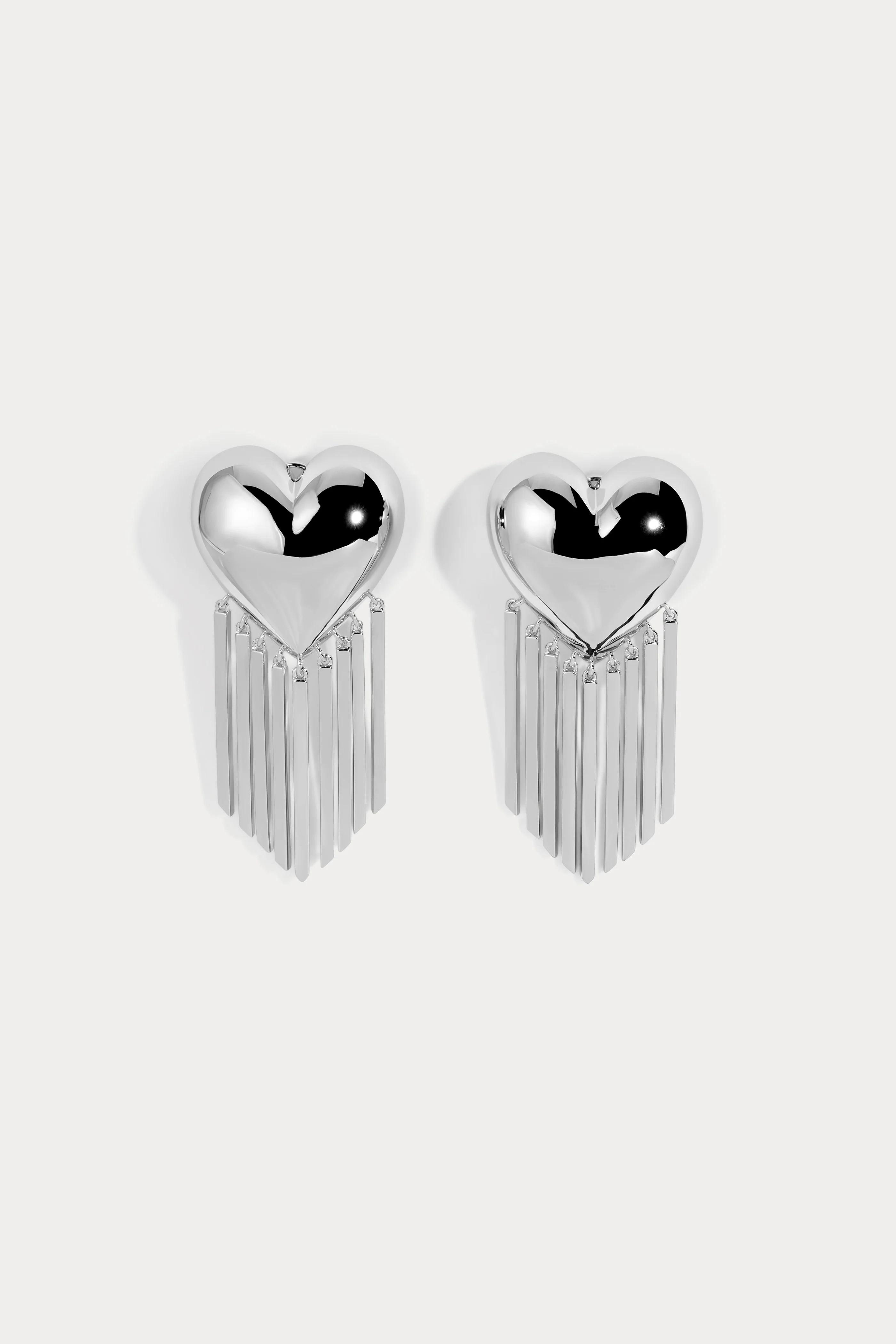 Small Bubble Heart Fringe Earrings | Lili Claspe