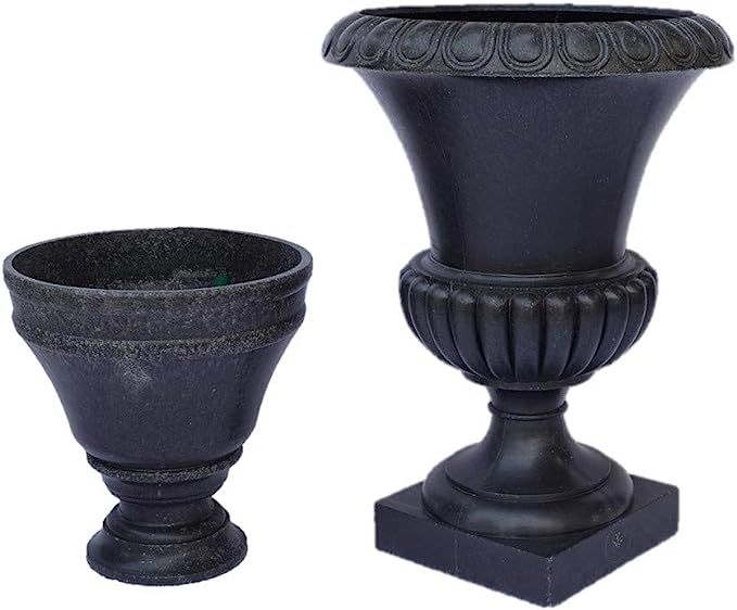 Planter urn Indoor Outdoor 21-inch H 10 lbs Made of Poly Marble. Directly from Canadian Manufactu... | Amazon (US)