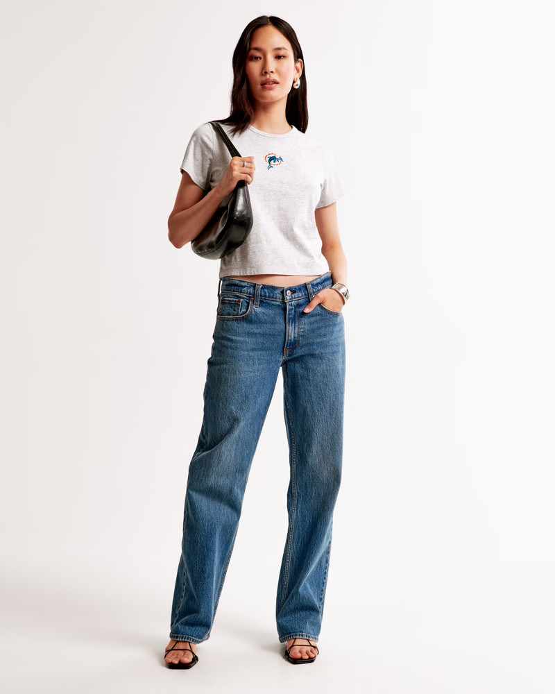 Short-Sleeve Miami Dolphins Graphic Skimming Tee | Abercrombie & Fitch (US)