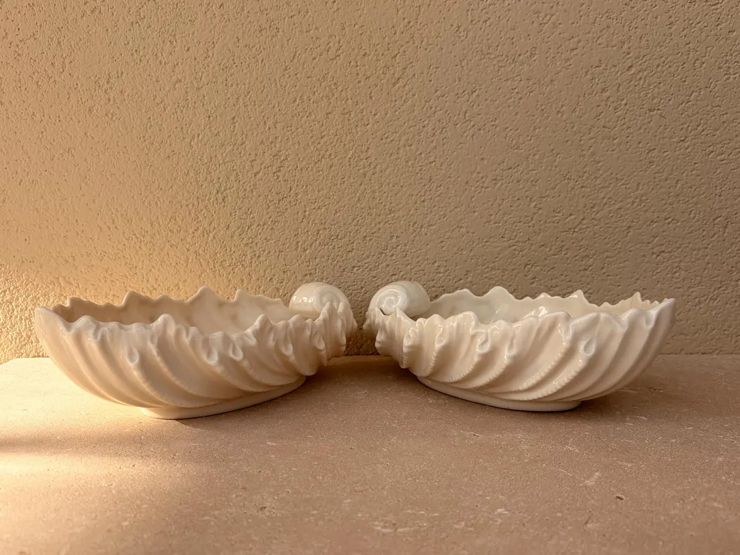 Vintage Lenox Shell Serving Bowls – Set of 2 Ivory Bone China Coastal Dishes | Etsy (US)