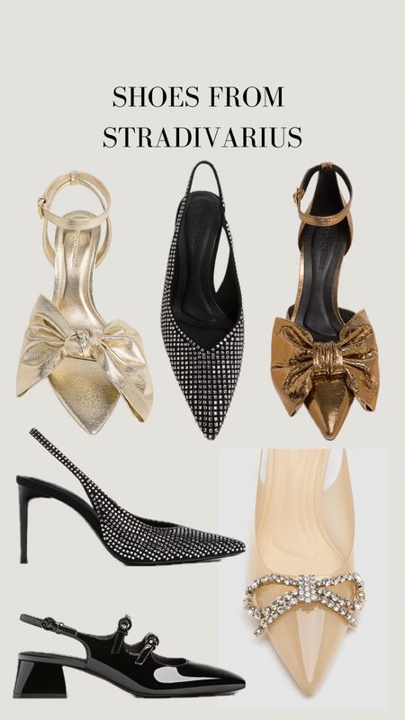 Shoes, glorious shoes. Some picks from Stradivarius, who are so underrated for accessories. They’re Zara-owned so a similar aesthetic but at a way lower price point ⭐️
Gold bow shoes | Diamante heels | Party shoes | Patent buckle Mary janes | Metallic bronze sandals 

#LTKparties #LTKSeasonal #LTKshoecrush