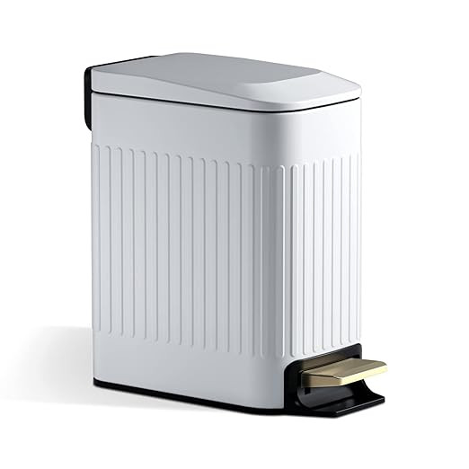 CEROELDA Small Bathroom Trash Can with Lid Soft Close-5L/1.3 Gal Slim Garbage Can-Metal Step Wast... | Amazon (US)
