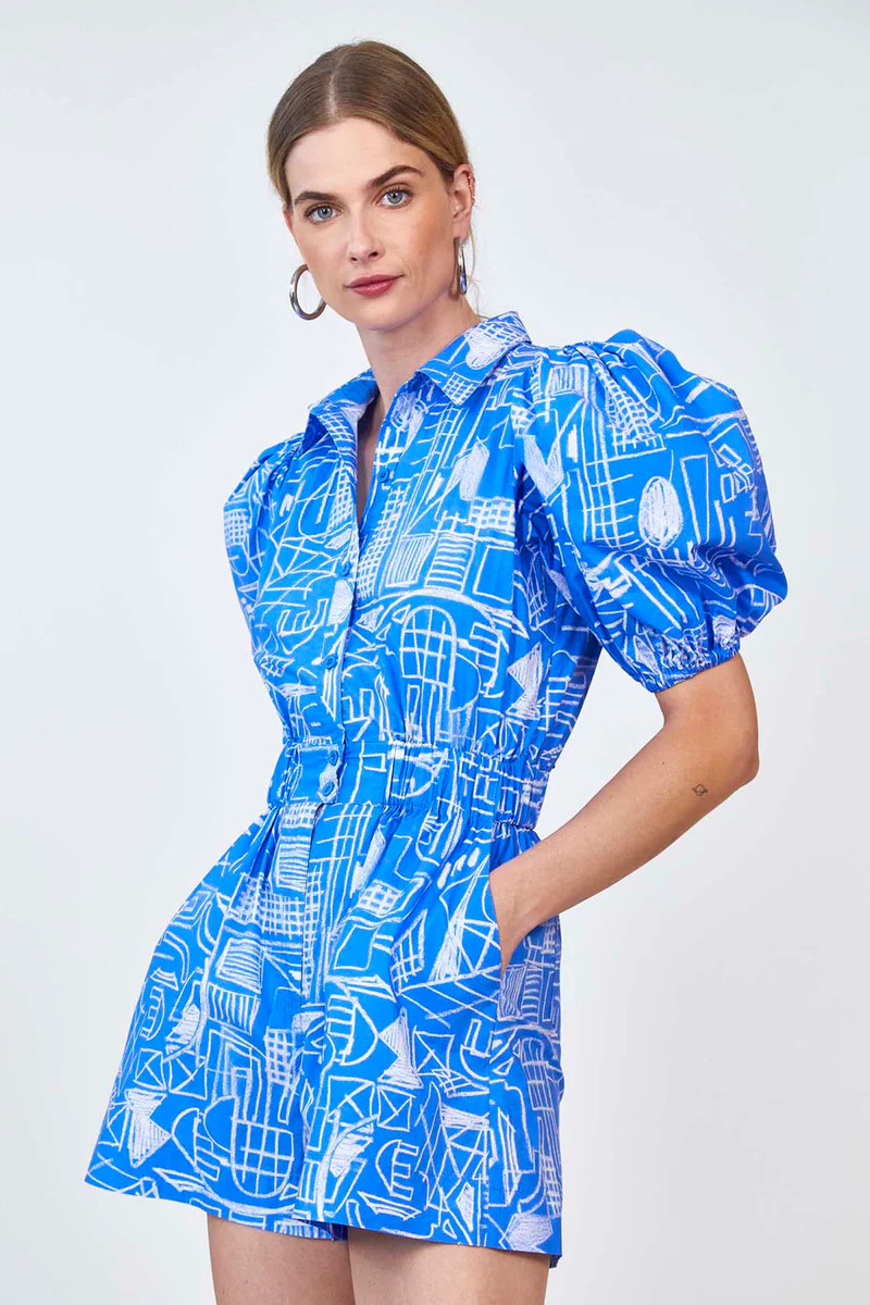 Pia Jumpsuit | Puff Sleeve Romper | Hunter Bell | Hunter Bell