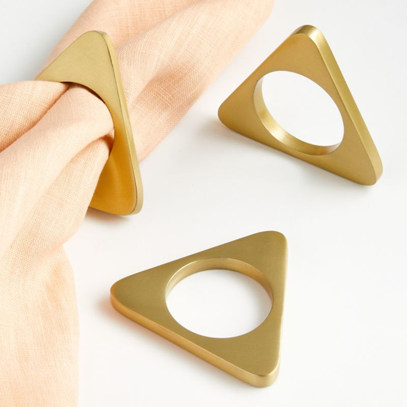 Gold Triangle Napkin Ring + Reviews | Crate & Barrel | Crate & Barrel