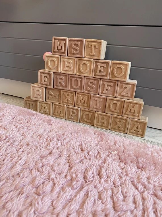Wooden Alphabet Block Set,  Alphabet Blocks, Wooden abc Blocks, Wood Letter Cubes, Wooden Name Bl... | Etsy (CAD)