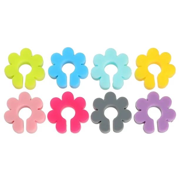 HOMEMAXS 8Pcs Silicone Flower Shape Wine Glass Charms Drink Markers (Assorted Color) | Walmart (US)