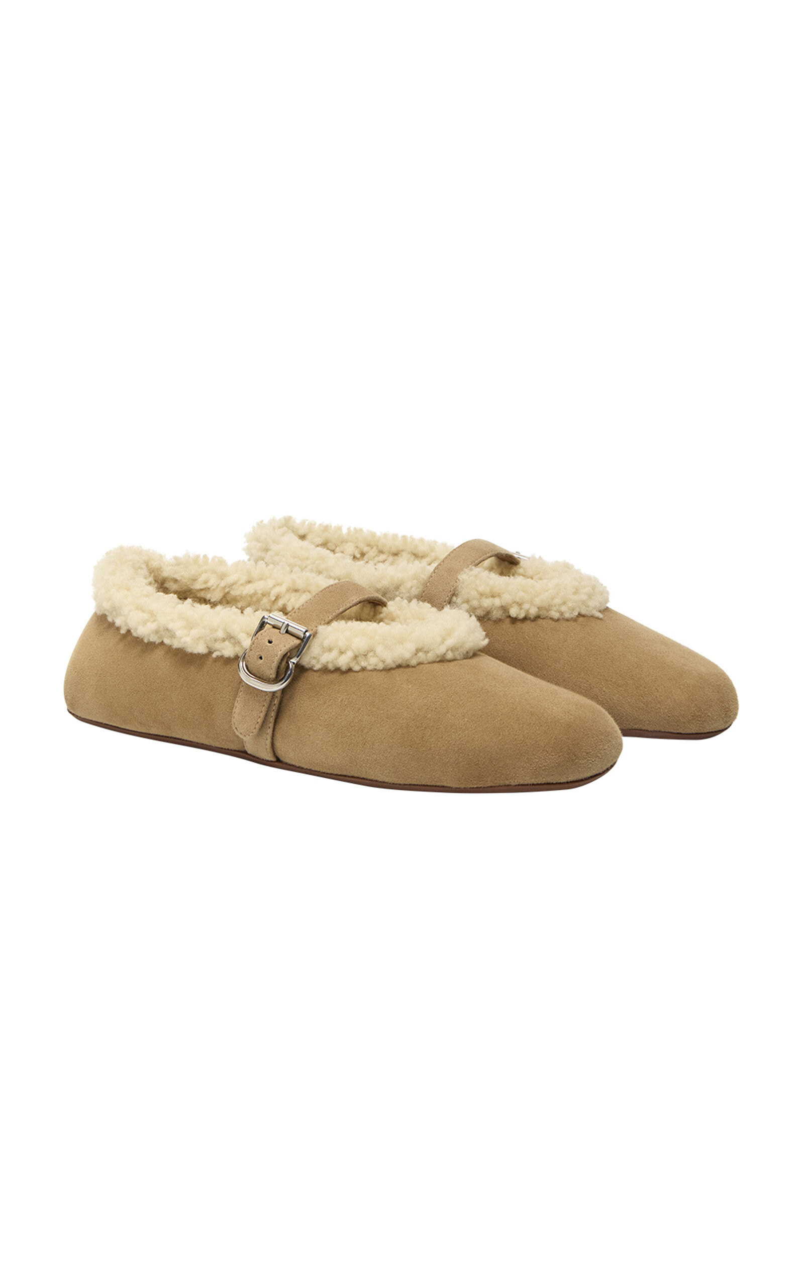 Shearling Leather Mary Jane Flats | Moda Operandi (Global)