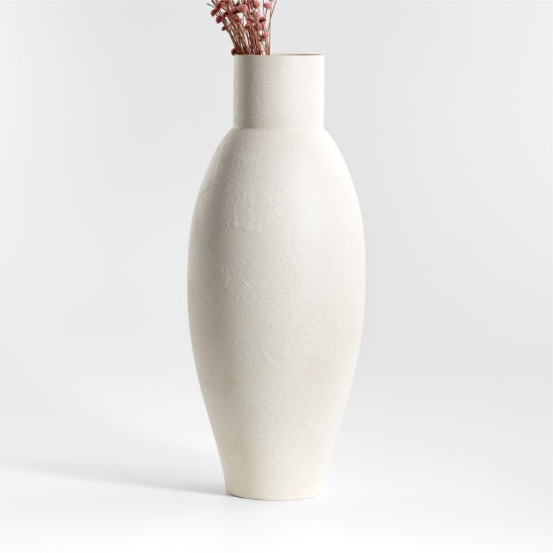 Warrick White Vase 20" + Reviews | Crate & Barrel | Crate & Barrel