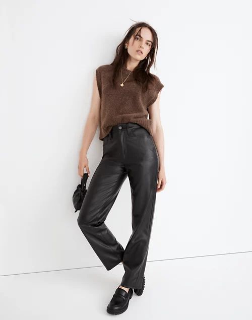 The Perfect Vintage Straight Jean: Faux Leather Edition | Madewell