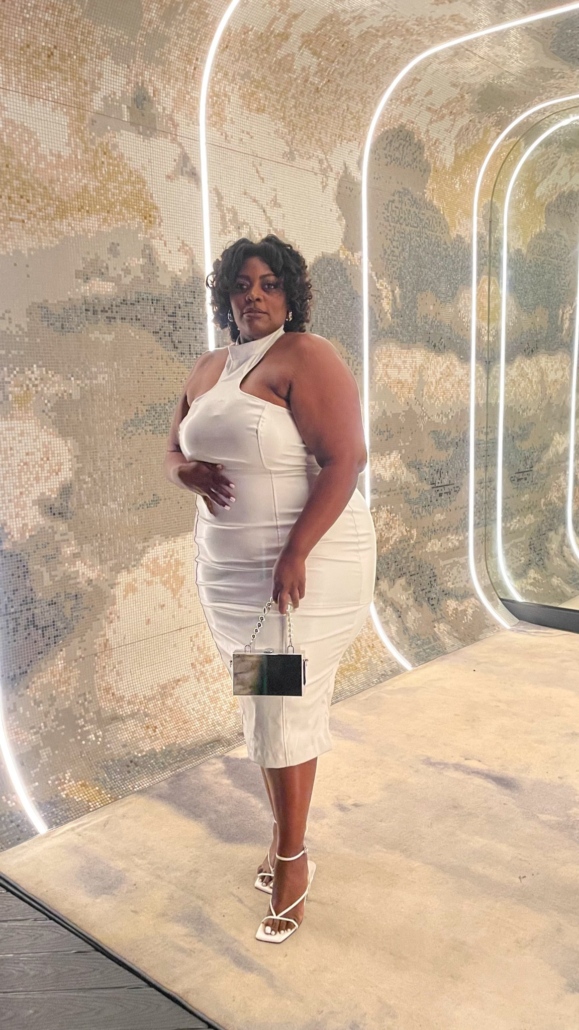 Plus Size White Leather Dress