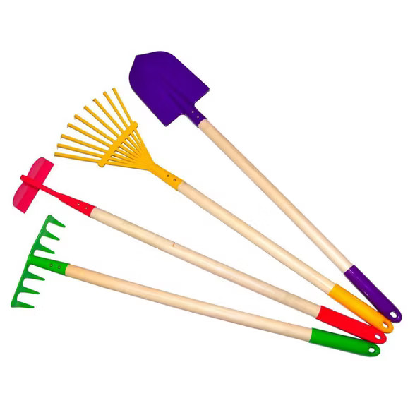 Kids Garden Tools Set, Rake, Spade, Hoe and Leaf Rake -Justforkids | Target